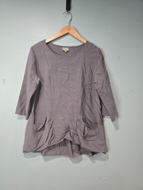 niche nilgun derman Gray Rayon Blend Lagenlook Tunic Top Size M